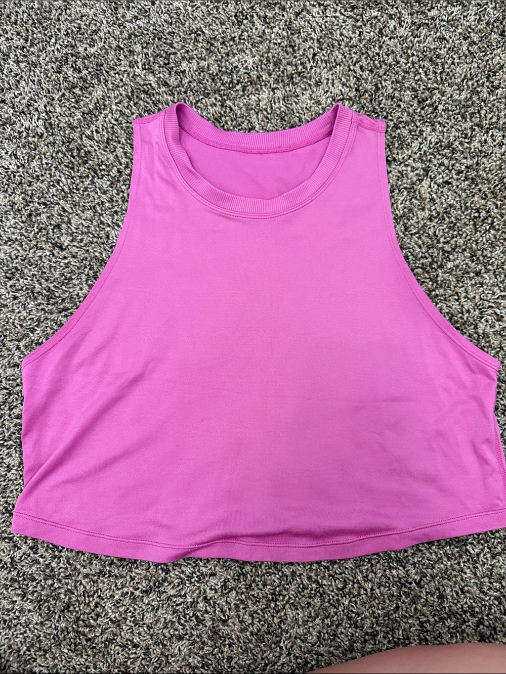 Women's Pink Cropped Tank Top - Casual Sleeveless Tee